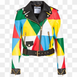 Moschino Multicolor Leather Jacket, HD Png Download
