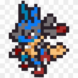 Mega Lucario Sprite - Minecraft Pixel Art Pokemon Mega Lucario, HD Png Download