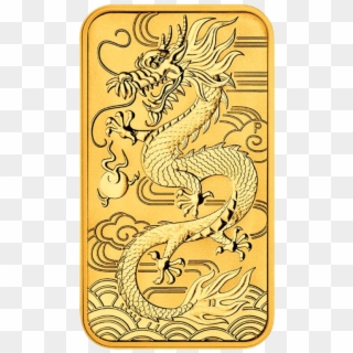 Dragon Rectangular 1oz Gold Coin 2018 Motif - 2018 Australian Dragon Rectangular 1oz Silver Coins, HD Png Download