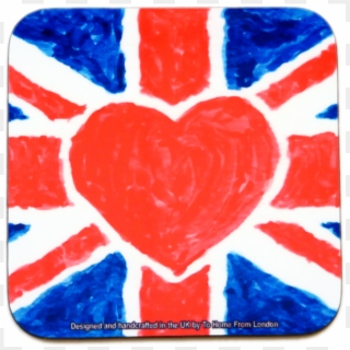 Union Jack Magnetic Coaster 10543-039 - British Flag Glitter, HD Png Download