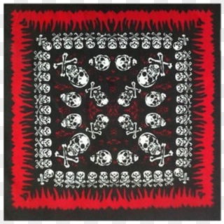 #skull #flame #pattern #bandana #fabric - Needlework, HD Png Download