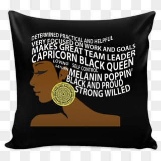 Capricorn Black Queen Zodiac Birthday Pillow - Cushion, HD Png Download