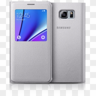 Silver Titanium Galaxy Note 5 With Silver S View Cover - Samsung Galaxy Note 8 S View Flip Cover, HD Png Download