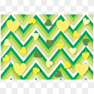 Heart Green Yellow Background Cream Light Green - Illustration, HD Png Download