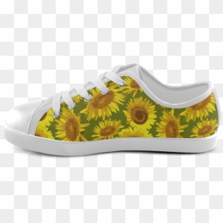 Sunflowers On Green Background Canvas Kid's Shoes - Clog, HD Png Download