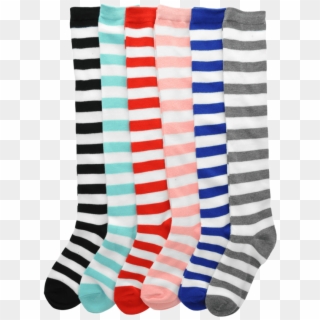 Angelina Knee Length Novelty Stripes Socks - Sock, HD Png Download