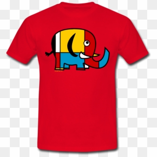 Men's Red Elephant T-shirt From Laughing Lion Design - T-shirt, HD Png Download
