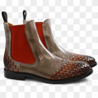 Ankle Boots Molly 10 Smoke Interlaced Orange Elastic - Chelsea Boot, HD Png Download
