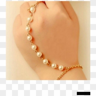 Buy Simple Pearls Hand Harness For Women, Girls Online, - Beautiful Necklace And Ring Or Bracelet, HD Png Download