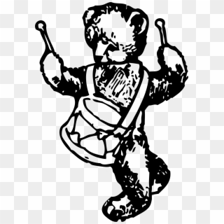 This Free Icons Png Design Of Teddy Bear With Drum - Illustration, Transparent Png