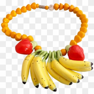 Vintage Parrot Pearls Banana Bunch Ceramic Necklace - Saba Banana, HD Png Download
