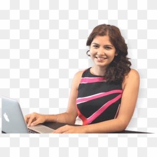 Women With Laptop Png, Transparent Png