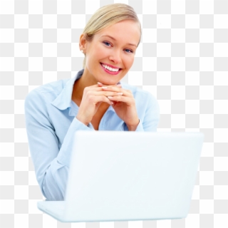 Business Woman Laptop, HD Png Download
