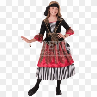 Girls Crimson Caribbean Pirate Costume - Costume, HD Png Download