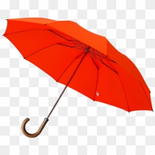 Orange Telescopic Maple Wood Foldable Umbrella By London - Umbrella, HD Png Download
