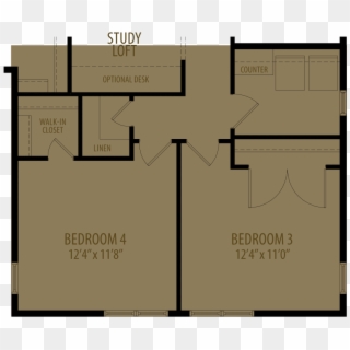 Loft 4th Bedroom - Floor Plan, HD Png Download