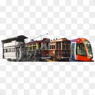 Adelaide Trams Of The Four Main Eras Montage - Tram, HD Png Download