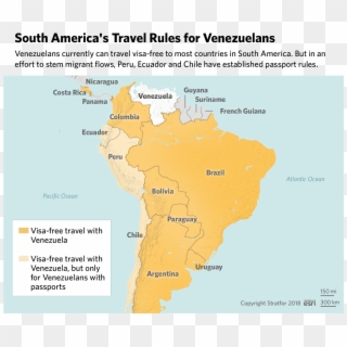 A Map Showing The Travel Requirements For Venezuelans - Atlas, HD Png Download