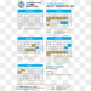 Working With Cia First - Cia School Calendar 2019, HD Png Download
