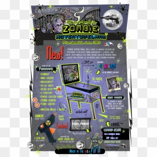 Click To Embiggen - Retro Zombie Adventure Land Pinball, HD Png Download