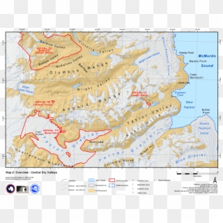 Map Of The Mcmurdo Dry Valleys - Mcmurdo Dry Valleys Antarctica Map, HD Png Download