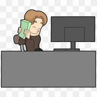 Cartoon Guy Loves Making Money Online - Cartoon, HD Png Download