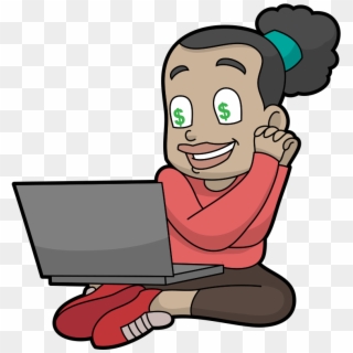 Black Cartoon Woman Loves Making Money Online - Cartoon, HD Png Download -  816x1056(#5855275) - PngFind