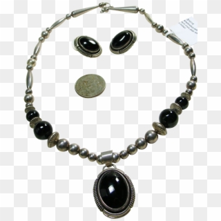 Native American Sterling Silver Black Onyx Necklace - Necklace, HD Png Download