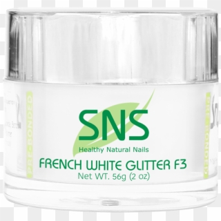 13 French White Glitter F3 01 Fb - Sns Nails, HD Png Download