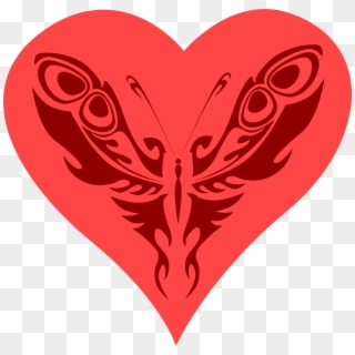 Heart, Png Butterfly - Tribal Butterfly, Transparent Png