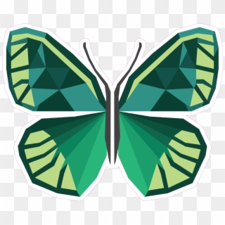 Triangle Art Of Green Butterfly Sticker - Papilio Machaon, HD Png Download