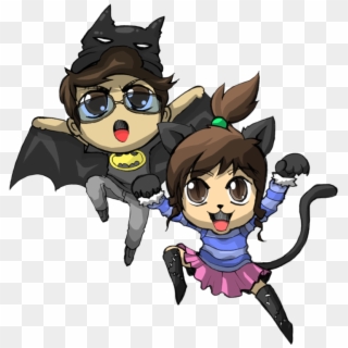 894 X 894 1 0 - Batman And Catwoman Chibi, HD Png Download
