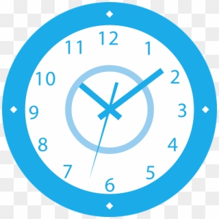 Clock Blue White Device Mechanical Time Round - Thirty Five Past Four, HD Png Download