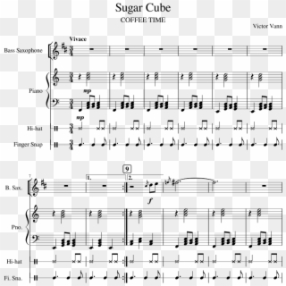 Sugar Cube Sheet Music For Piano, Baritone Saxophone, - Sheet Music, HD Png Download