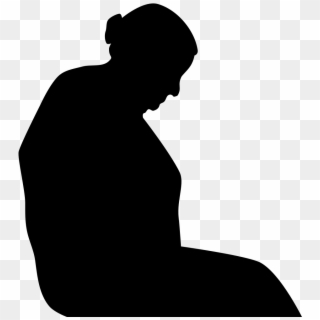 Elderly Lady Seated - Silhouette, HD Png Download
