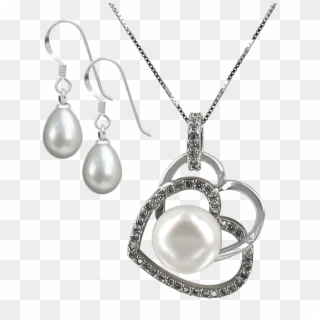 Earrings And Necklace - Pacific Pearls Heart Pendant, HD Png Download