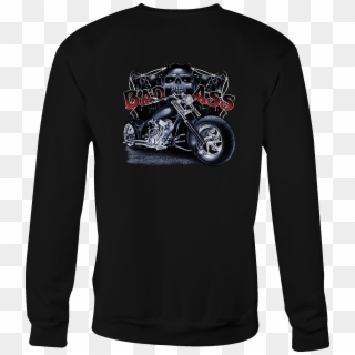 Motorcycle Crewneck Sweatshirt Bad Ass Chopper Thumbnail - Shirt, HD Png Download