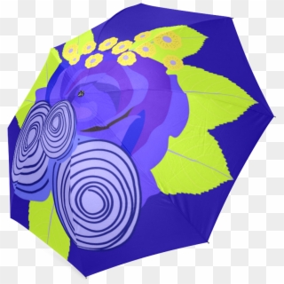 Indigo Watercolor Roses Floral Foldable Umbrella - Rose, HD Png Download