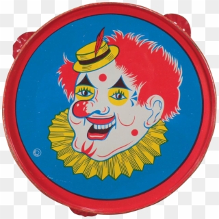 Vintage, Toy Tambourine - Clown, HD Png Download