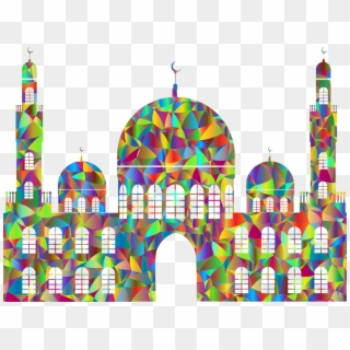 Mosque Place Of Worship Silhouette Low Poly Landmark - Stained Glass, HD Png Download
