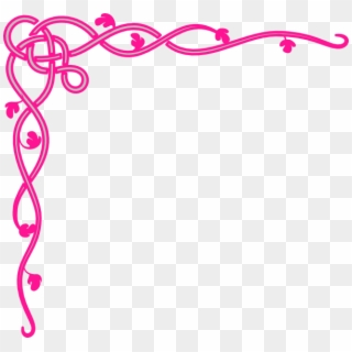 Hot Pink Swirl Clip Art At Clker - Corner Border Design Red, HD Png Download