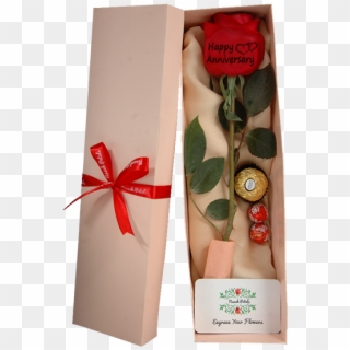 1red Rose Anniversary Gift Box - One Rose Gift Box, HD Png Download