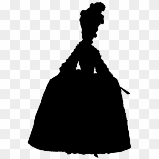 Victorian Lady Fashion Silhouette, 18th Century Fashion, - Silhouette 18th Century, HD Png Download