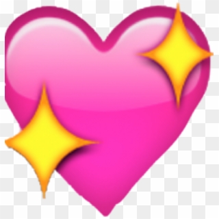 #corazon #estrellitas #rosa #amarillo💛 - Emoji Heart, HD Png Download