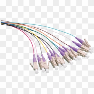 Colored Pigtail Set 12x Lc, Om4, 2m, Violet Connector - Optical Fiber Cable, HD Png Download