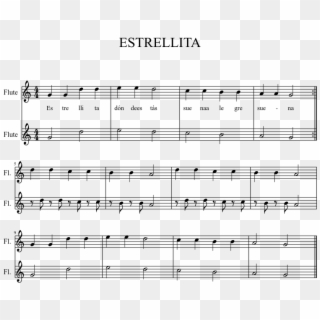 Estrellita Sheet Music 1 Of 1 Pages - Beauty And The Beast Notes For Flute, HD Png Download