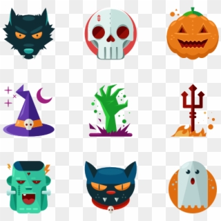 Halloween - Halloween Icons Cartoon Png, Transparent Png