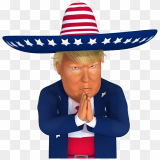 #trumpstickers Begging Mexican Trump 3d Caricature - Sombrero, HD Png Download