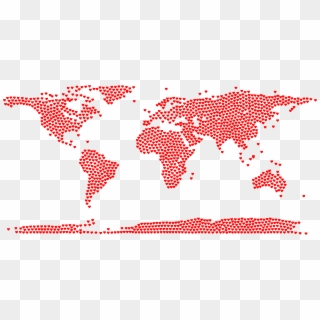 This Free Icons Png Design Of Hearts World Map, Transparent Png