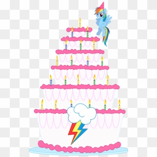 My Little Pony Clipart Birthday Cake - Rainbow Dash Birthday Cake, HD Png Download